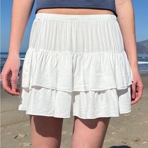 Brandy Melville White Tiered Izzy Mini Skirt
